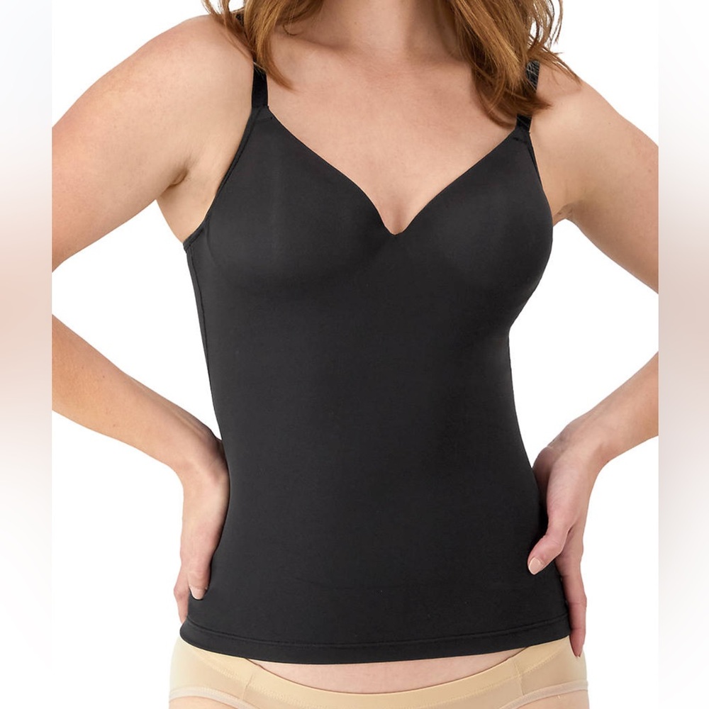 Maidenform Tummy Control Shapewear Cami Tank Top Black XXL 2XL